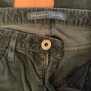 Green Corduroy Button Front Pants Size 25
